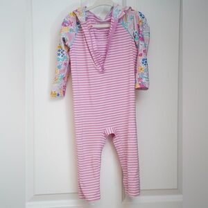 Coolibar Pink and Floral Kids Footie